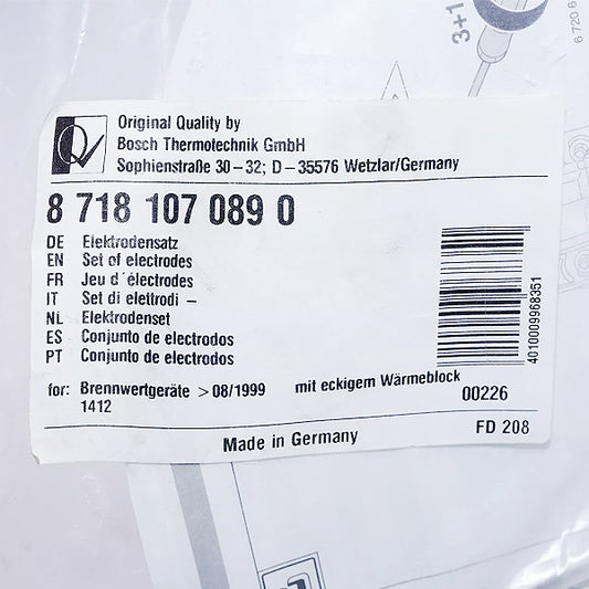 Ignition and Ionization Electrode for Condensing Boiler Junkers Cerapur, Bosch Condens 5000/7000 87181070890
