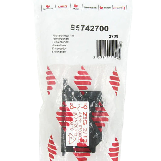 Ignition Transformer ZIG 2/12 for Gas Boiler Saunier Duval Themaclassic, Combitec, Isofast, Isomax S5742700
