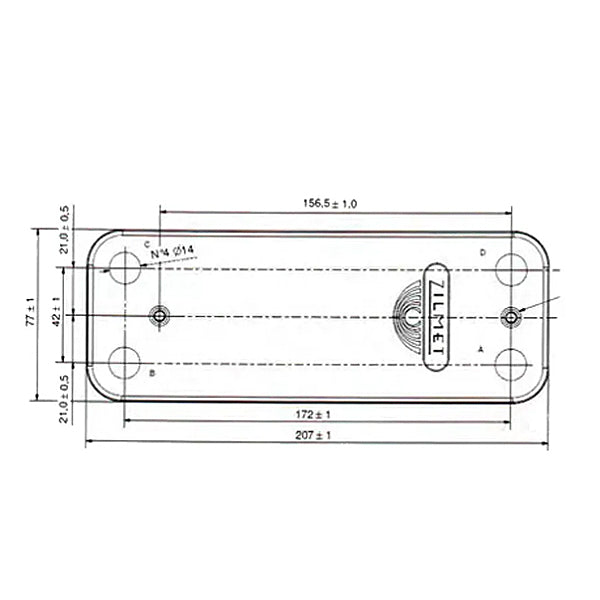 DHW Plate Heat Exchanger Zilmet (14 plates) for Gas Boiler Baxi ECO-3, Eco 4S, Luna, Westen Energy 17B2071400