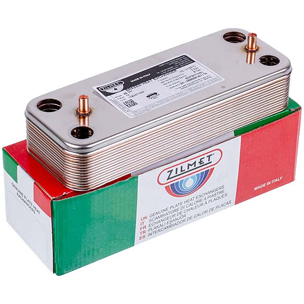 DHW Plate Heat Exchanger Zilmet (14 plates) for Gas Boiler Baxi ECO-3, Eco 4S, Luna, Westen Energy 17B2071400