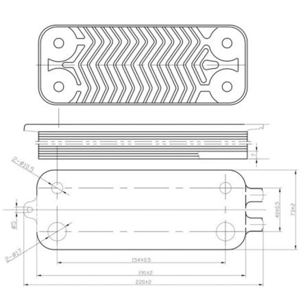 DHW Plate Heat Exchanger (18 plates) for Condensing Boiler Buderus GB042, Bosch Gas 3000/7000 ZW 87167719870