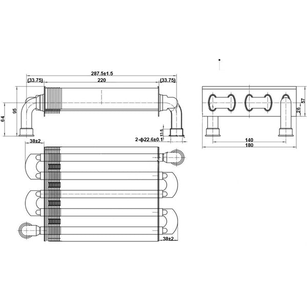 Primary Heat Exchanger (80 fins) for Gas Boiler Protherm Jaguar, Lynx 11, 24 kW (since 2014) 0020120231