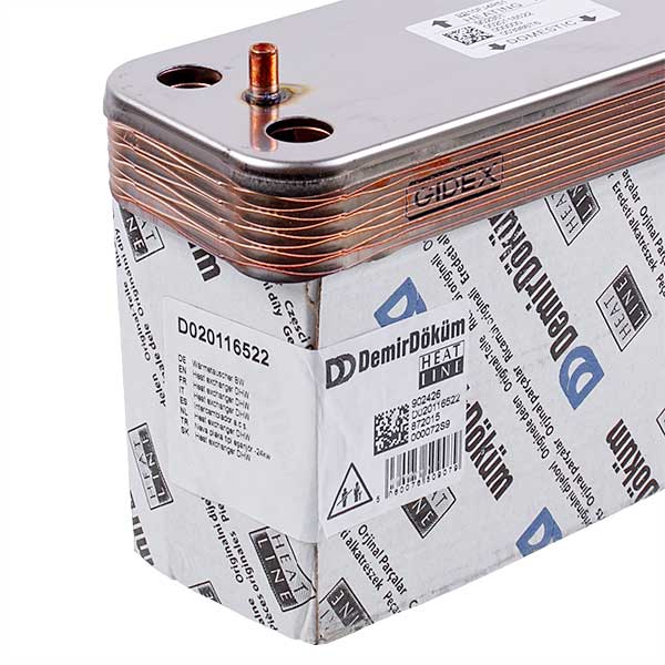 DHW Plate Heat Exchanger Gidex (10 plates) for Gas Boiler Protherm Jaguar, Lynx D020116522