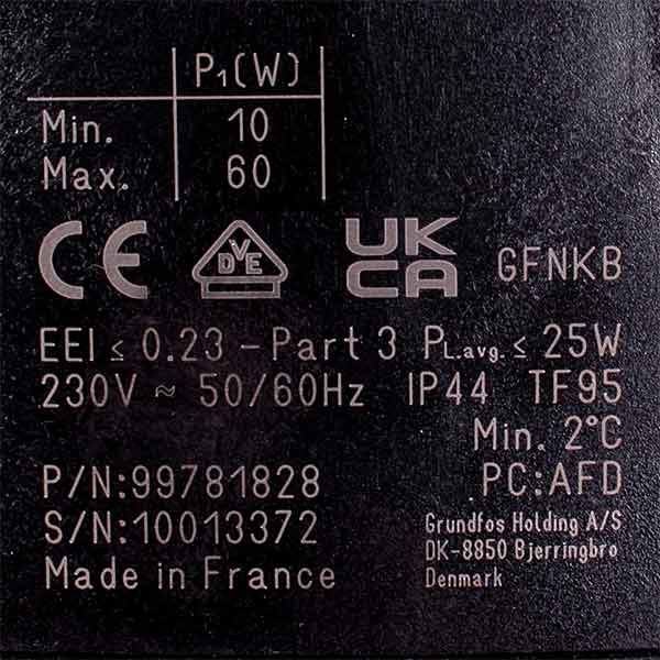 Frequency Circulation Pump Assembly Grundfos UPMO 15-60 for Gas-fired Boiler Vaillant MAX 0010030634