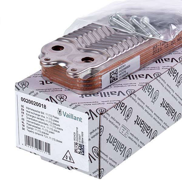 DHW Secondary Heat Exchanger (13 plates) for Gas Boiler Vaillant Atmo/Turbo TEC Pro/Pro mini 0020020018