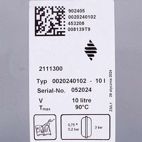 Expansion Tank for Gas Boiler Protherm Panther 12-35KOV/KTO/KTV20, Vaillant 0020200681