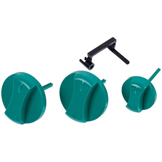 Control Knob Set (3 pcs.) for Gas-fired Boiler Vaillant atmo/turboMAX pro/plus 114286 green