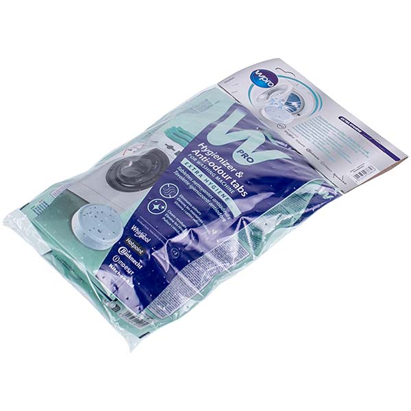 Descaler and Grease Remover for Washing Machines and Dishwashers Wpro 484000008646 (4 packs of 3 pcs.)