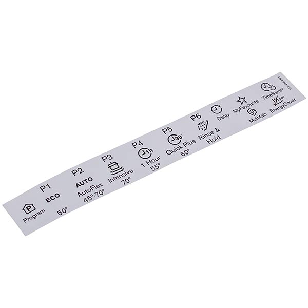 Label (sticker with programs) for Dishwasher Electrolux 1174562510