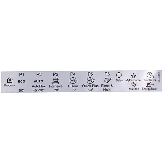 Label (sticker with programs) for Dishwasher Electrolux 1174562510